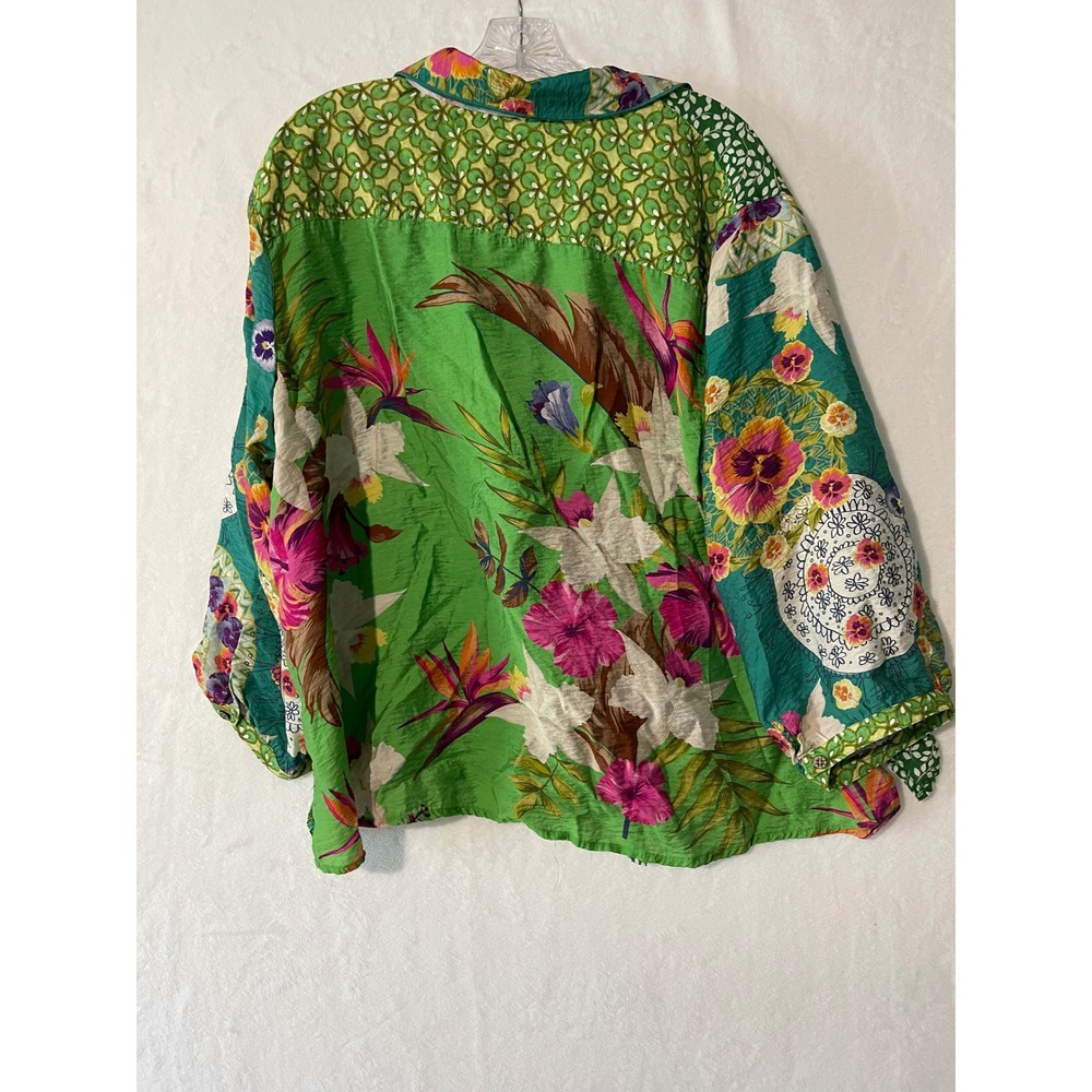 JOHN MARK Patchwork Mixed Print Button Down Shirt… - image 7